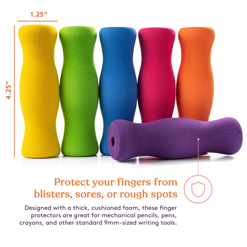 Special Supplies Long Foam Pencil Grips for Kids Adults Colorful  Cushioned Holders for Handwriting  Drawing  Coloring | Ergonomic Right or Left-Handed Use | Reusable (12) - Image 2